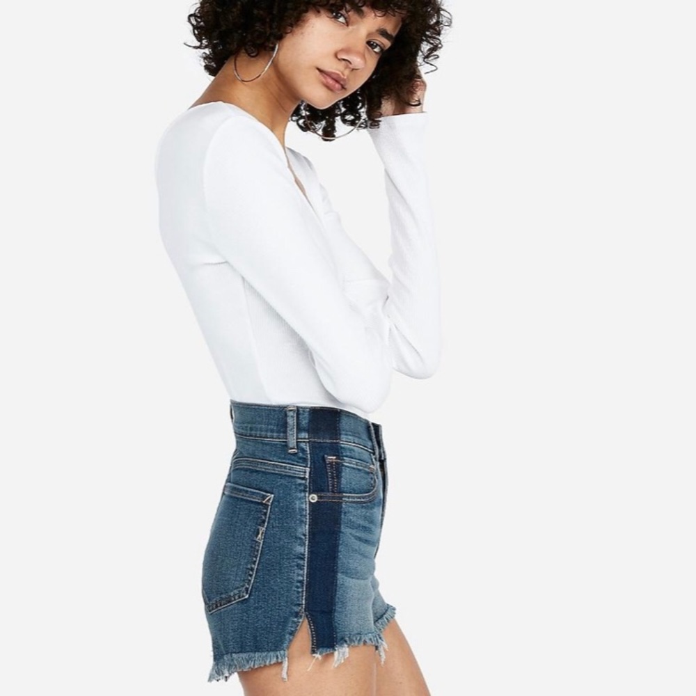 Express jean shorts hi rise